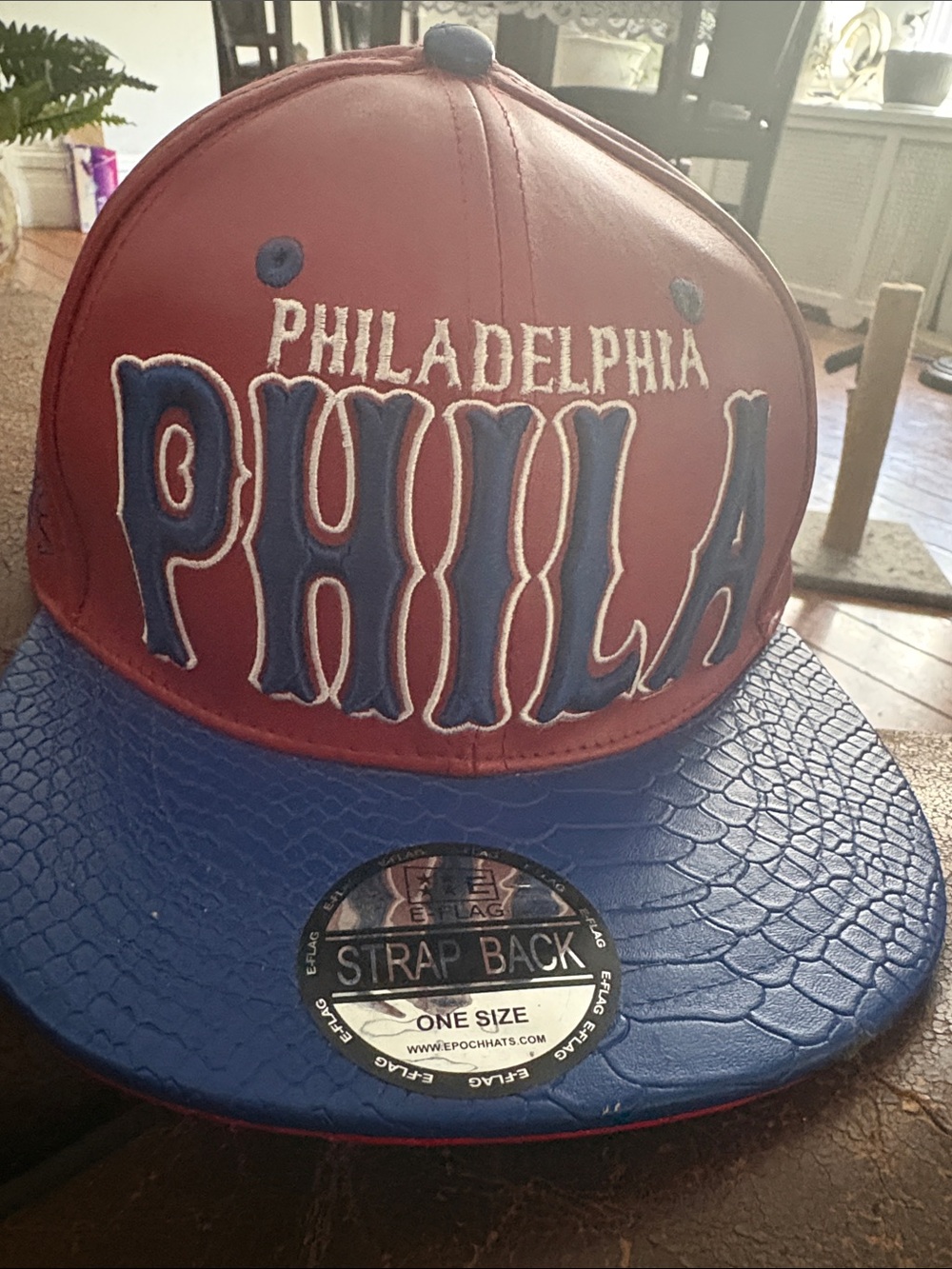 Philadelphia PHILA Snapback Hat - Red & Blue
